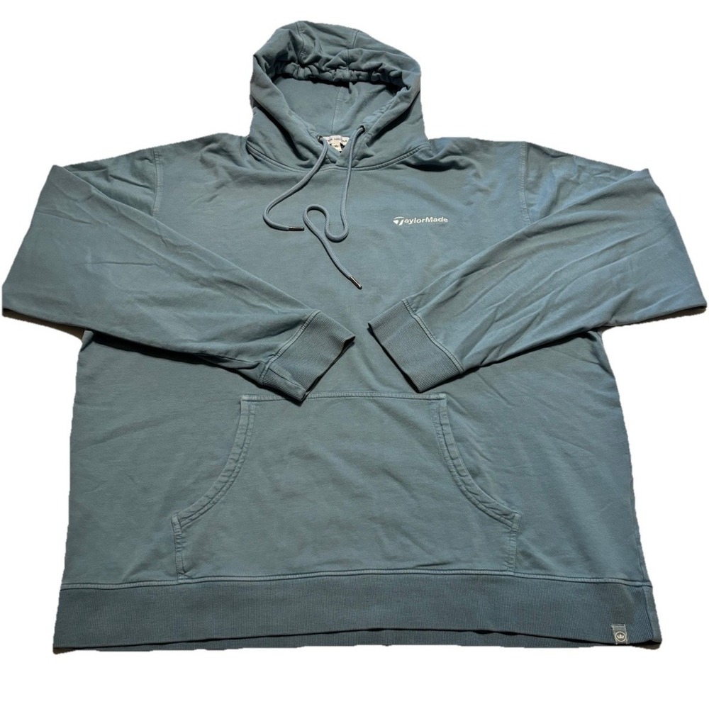 Peter Millar TaylorMade Logo Lark Blue Cotton Modal Pullover Hoodie XL